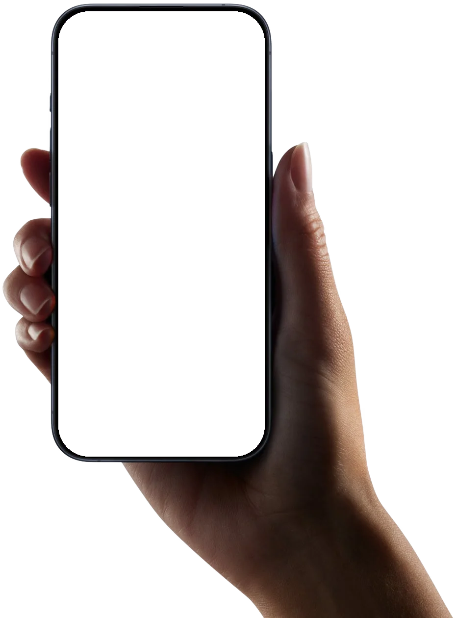 A hand holding an iPhone